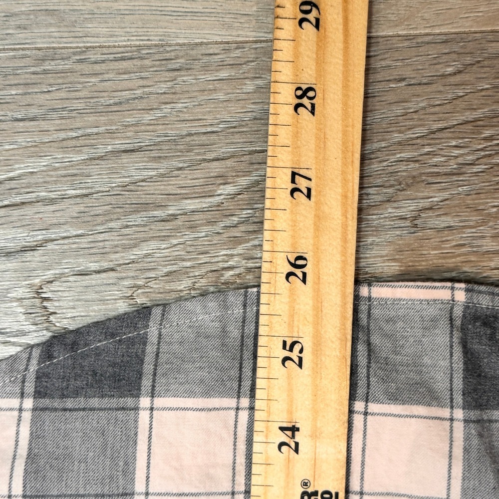 Banana Republic Dillon Shirt XS Xsmall Pink Blush Gray Plaid Flannel Button Down - Picture 7 of 8